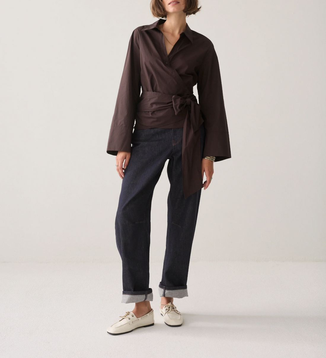 Wrap Blouse In Chocolate