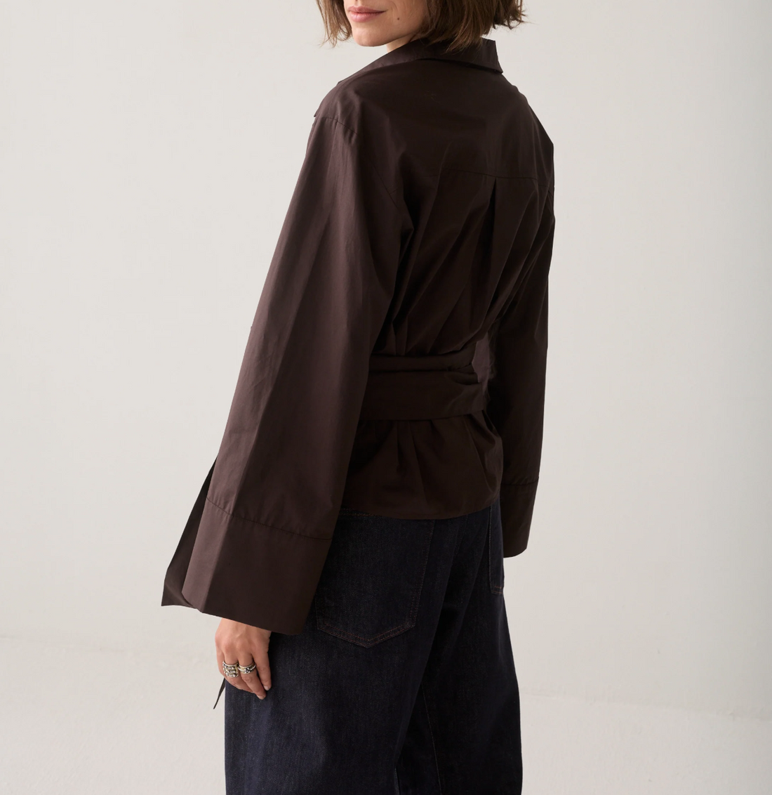 Wrap Blouse In Chocolate