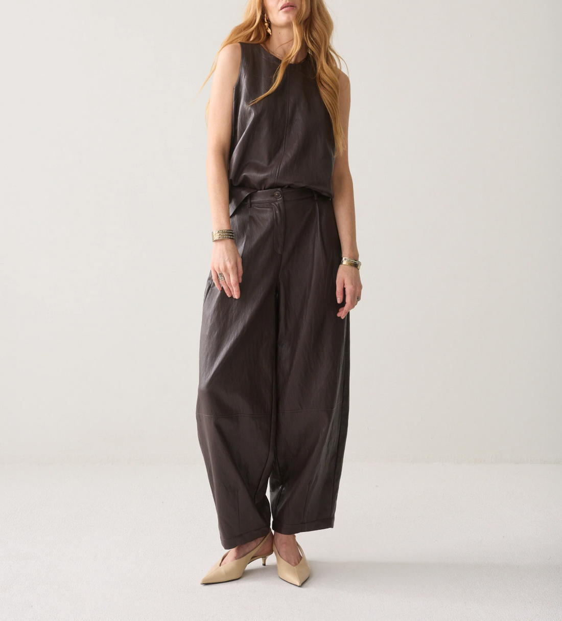 Faux Leather Top