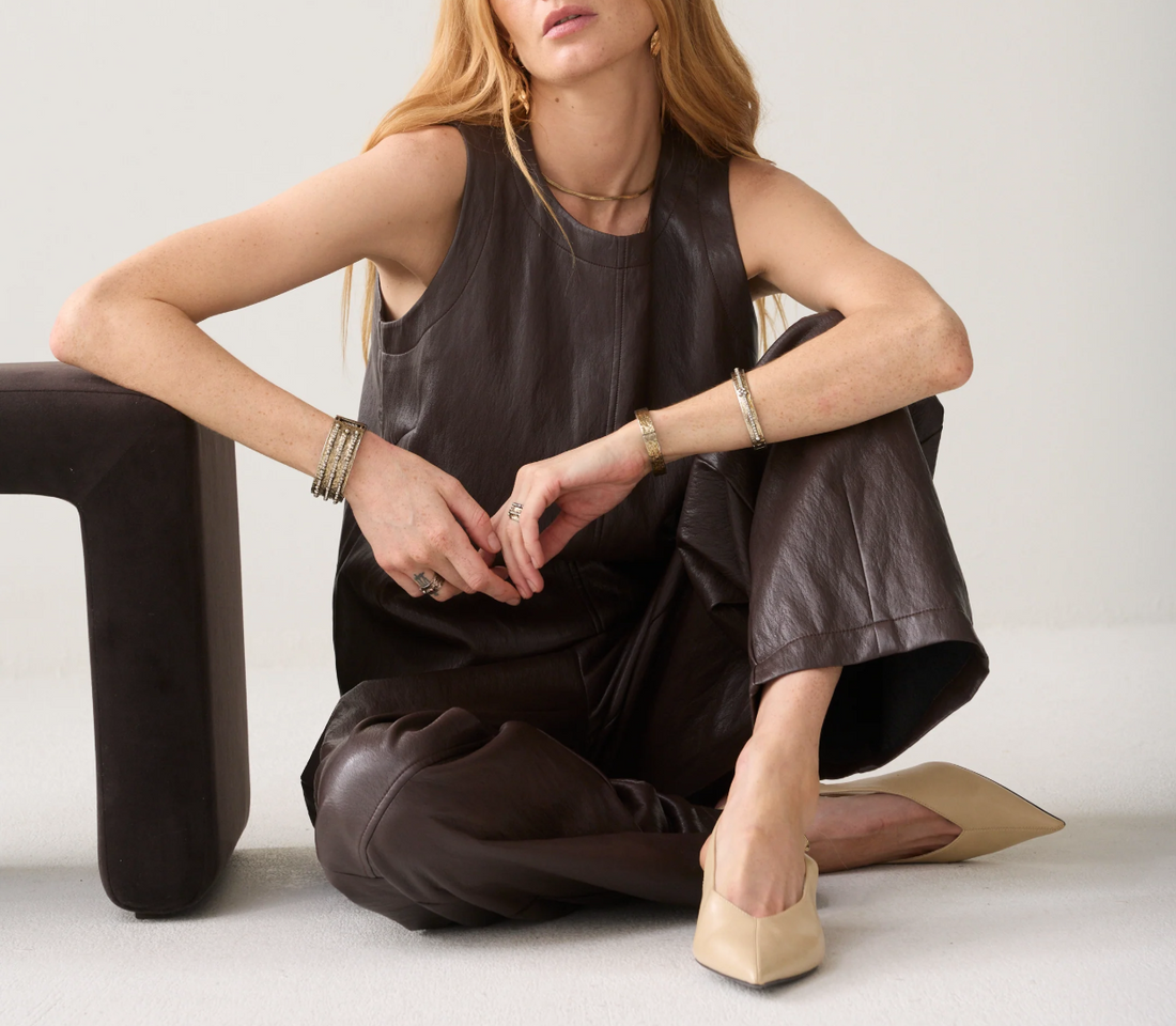 Faux Leather Top