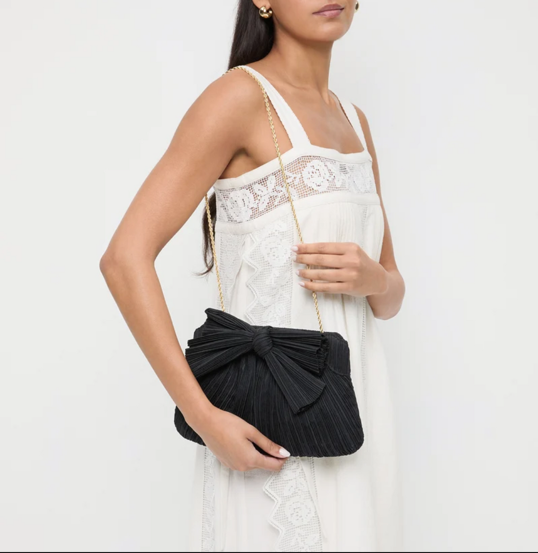 Rayne Pleated Bow Clutch