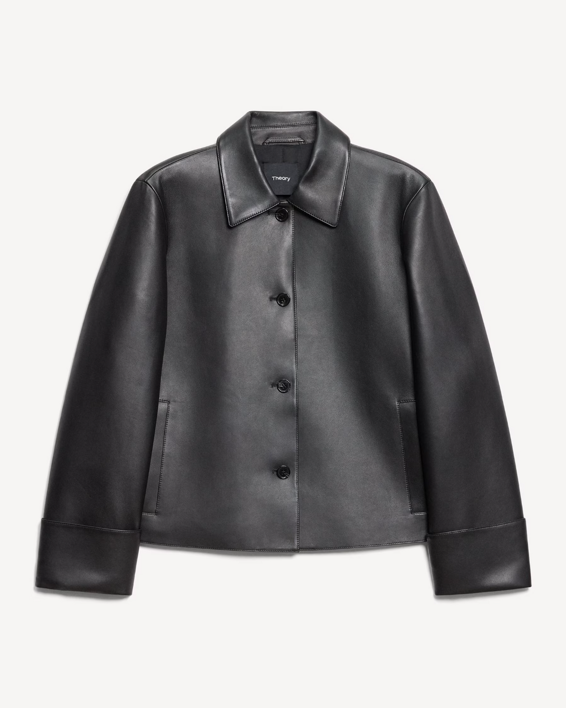 Cuffed Leather Jacket