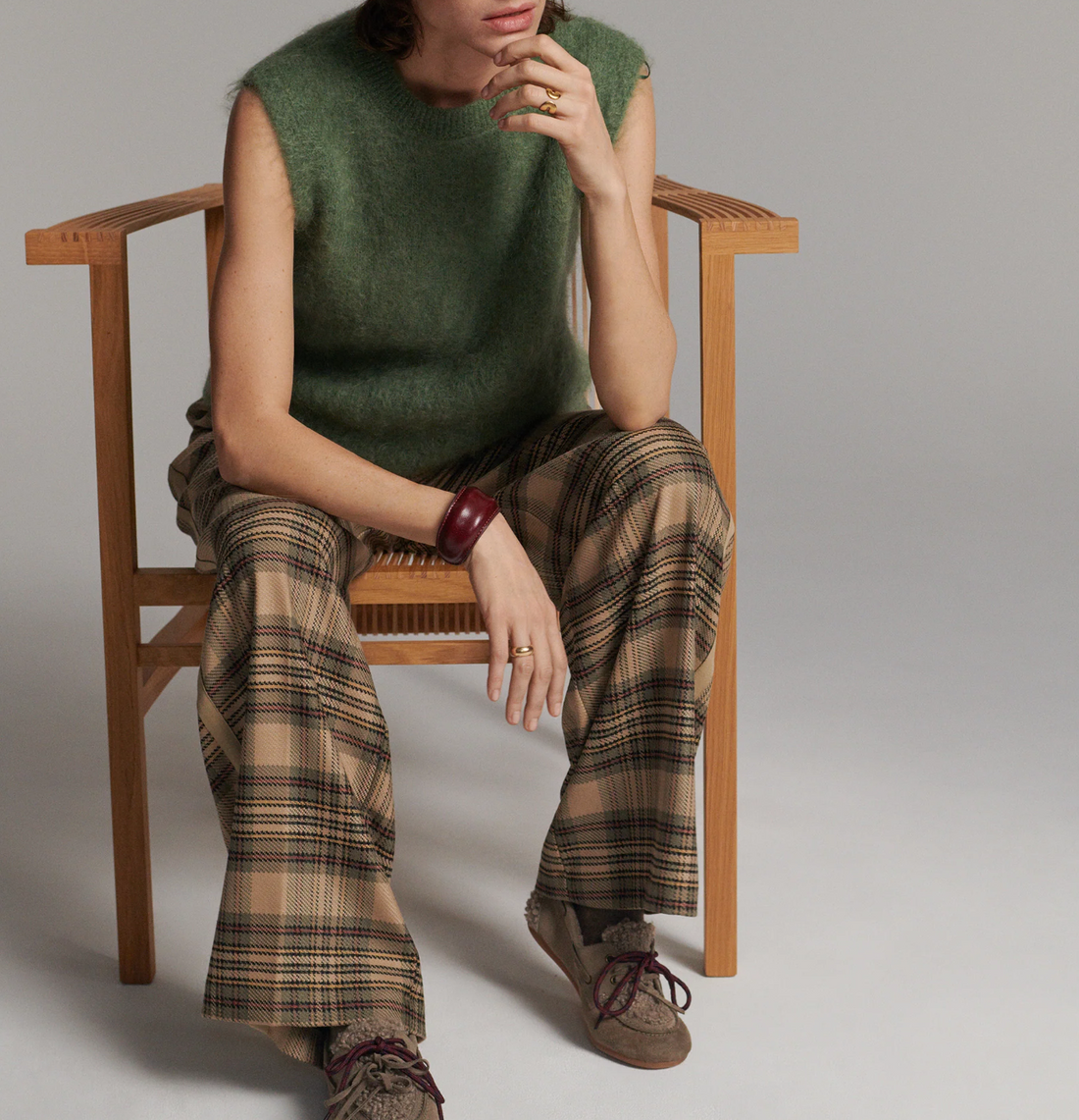 Wide Check Trouser