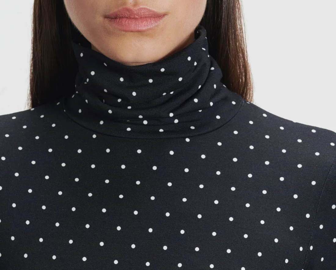 Long Sleeve Dot Turtleneck