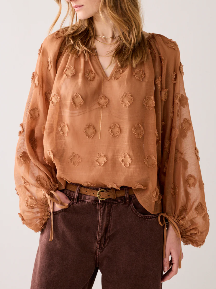 Dot Blouse in Cinnamon