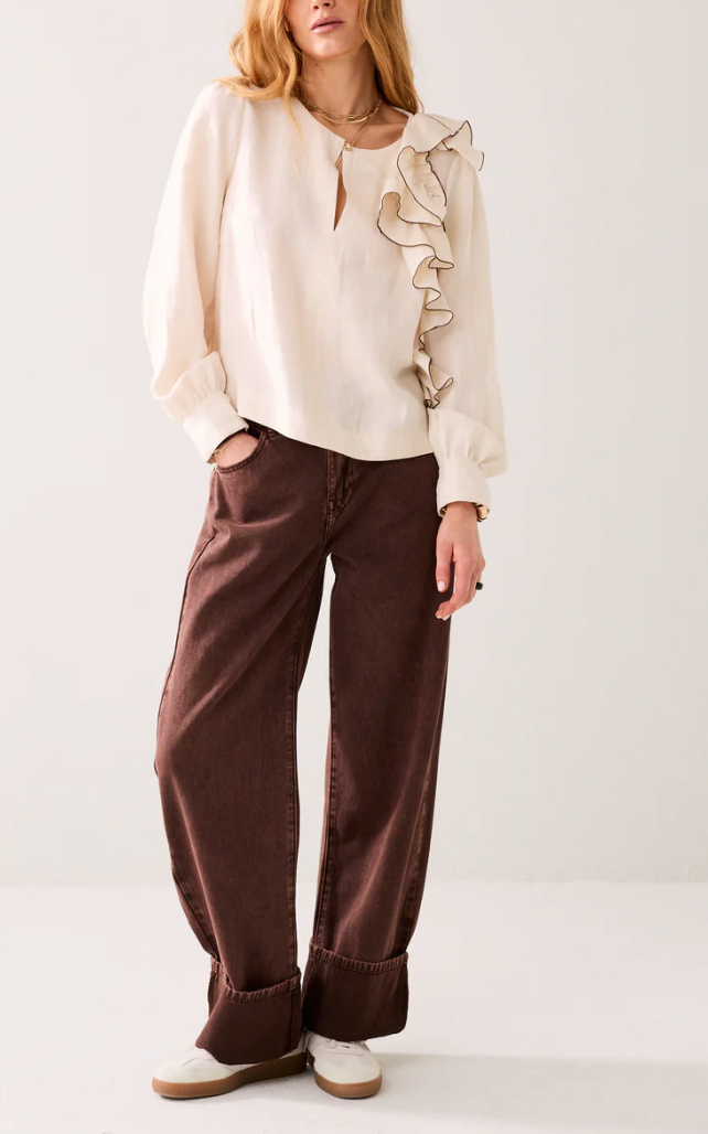 Ruffle Shoulder Top