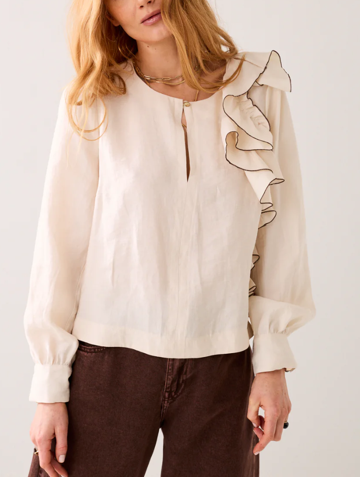Ruffle Shoulder Top