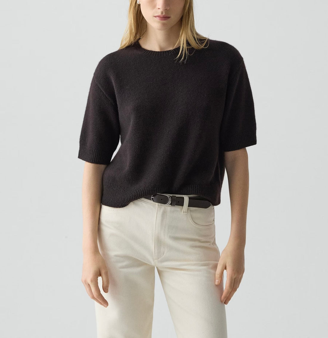 Cropped Cashmere Cacao Top
