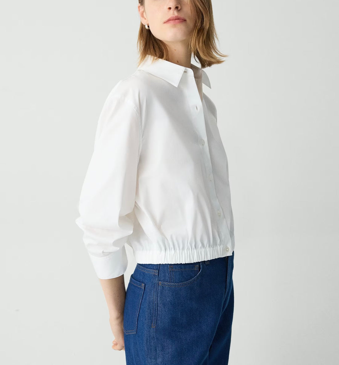 Fixed Sleeve Cropped Shirt