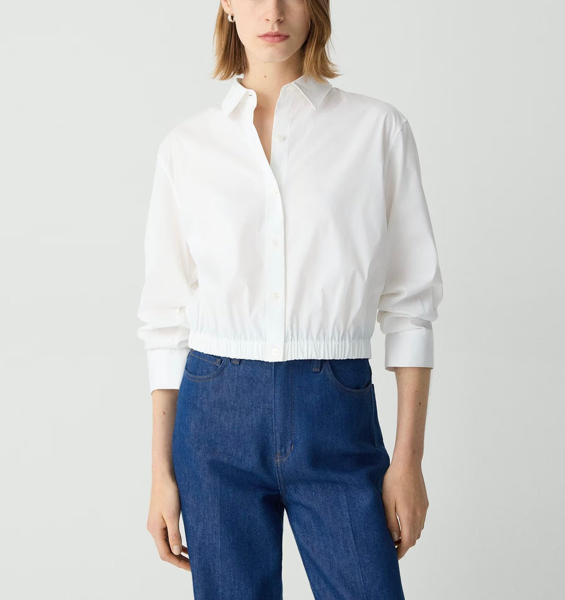 Fixed Sleeve Cropped Shirt
