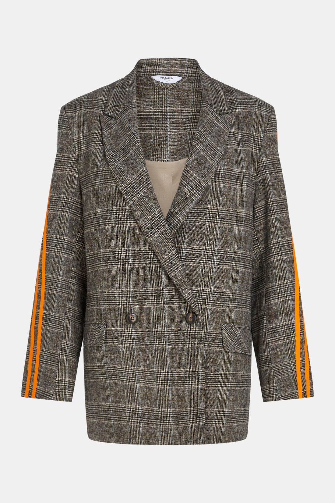 Orange Stripe Check Blazer