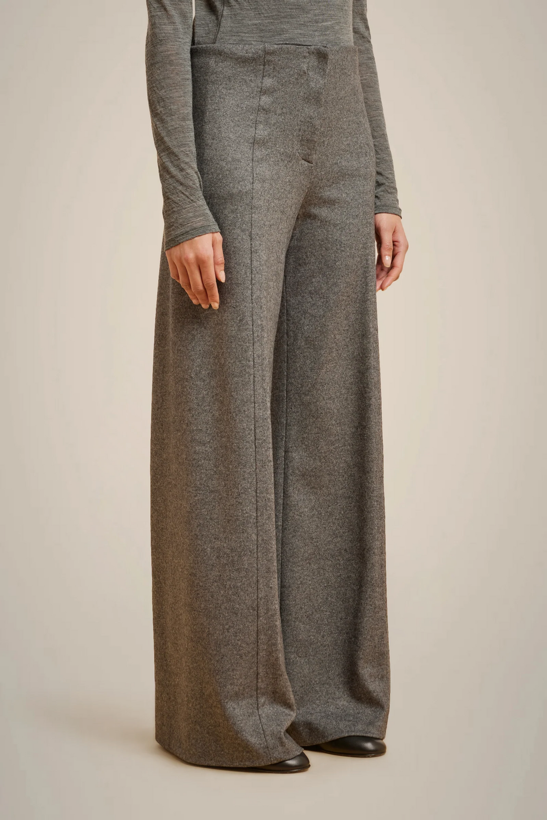 Melange Wide Leg Trouser