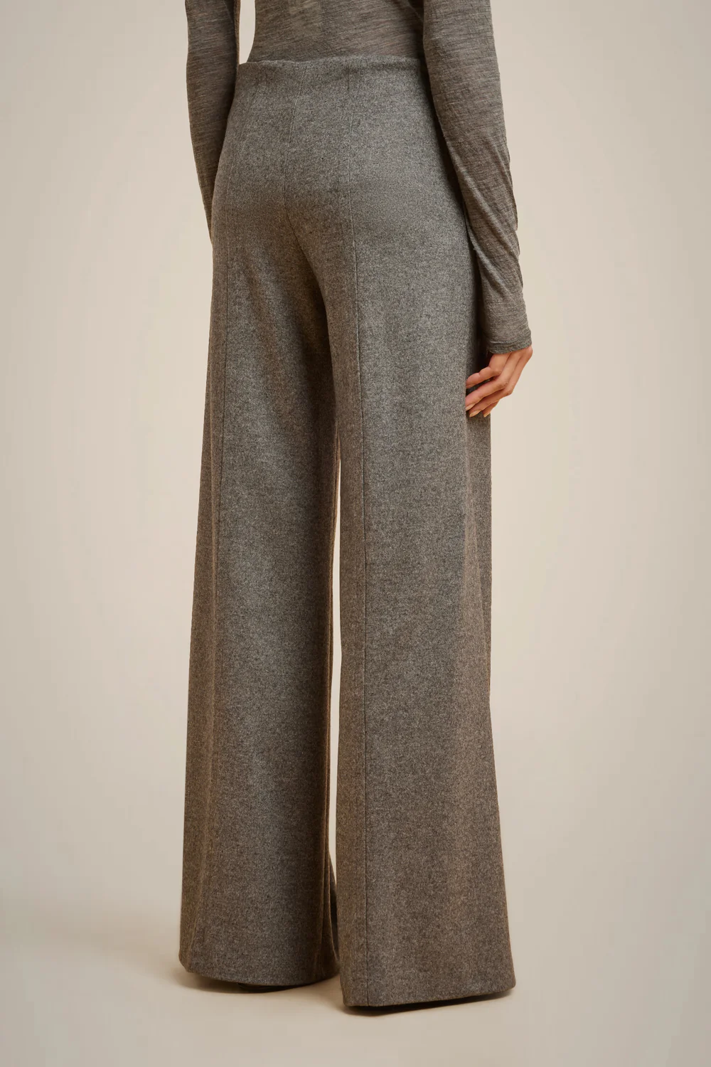 Melange Wide Leg Trouser