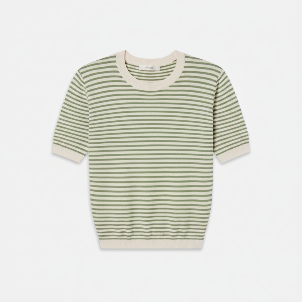 Striped Gather Sweater