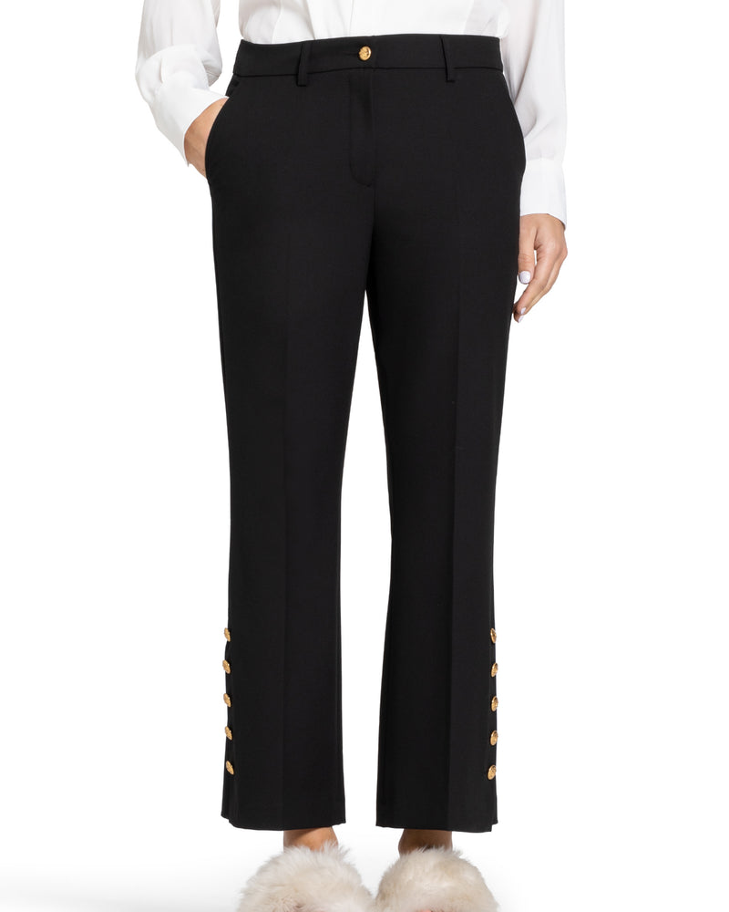 France Gold Button Hem Pant