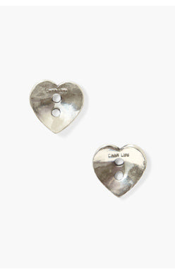 Heart Button Earrings