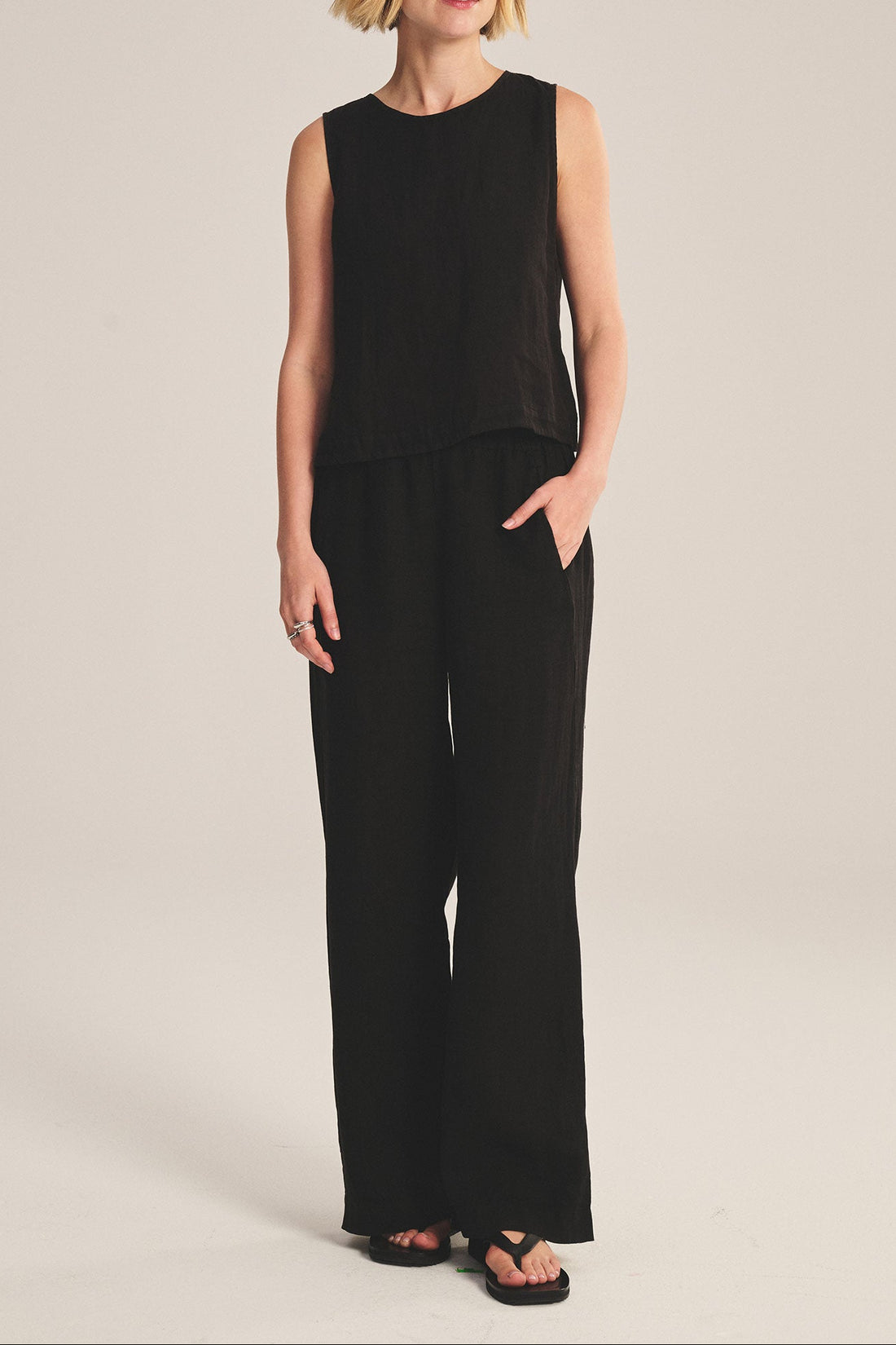 Lola Linen Pant In Black