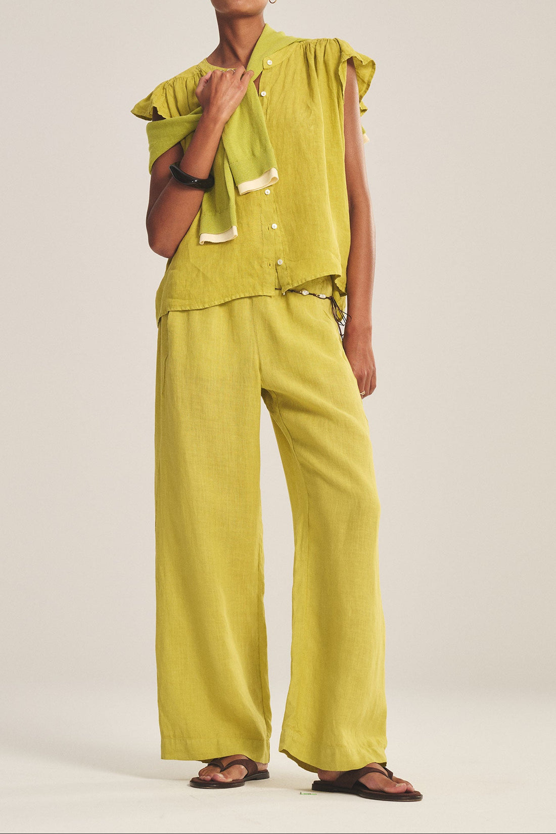 Lola Linen Pant In Citron