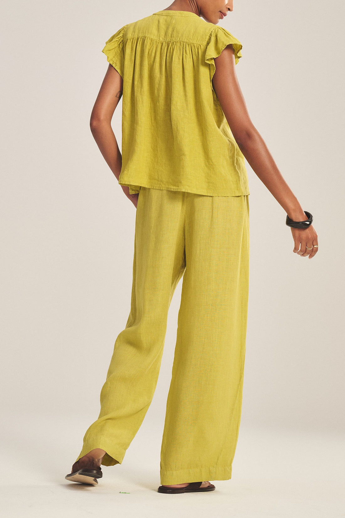 Lola Linen Pant In Citron