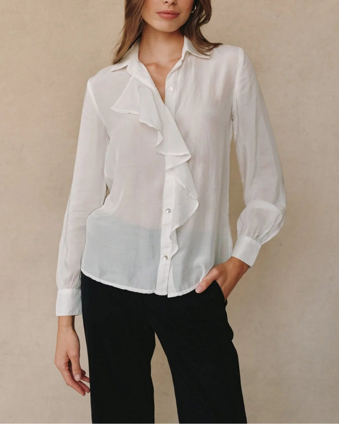 Ruffle Front Shirt