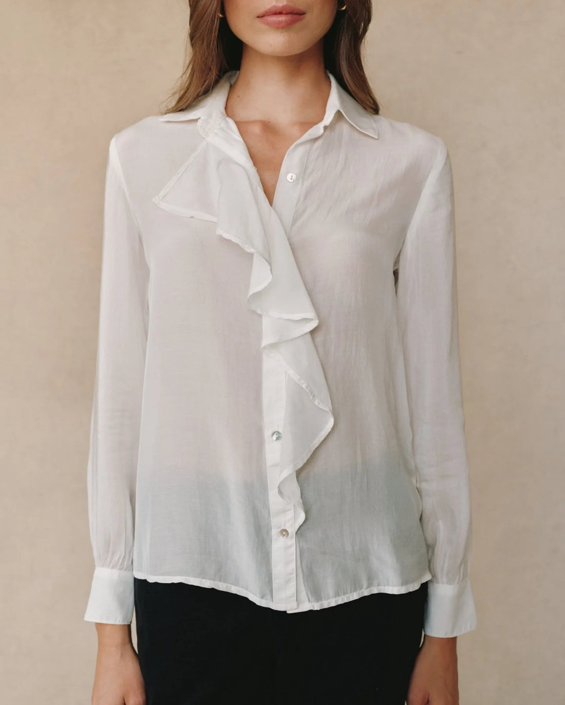 Ruffle Front Shirt