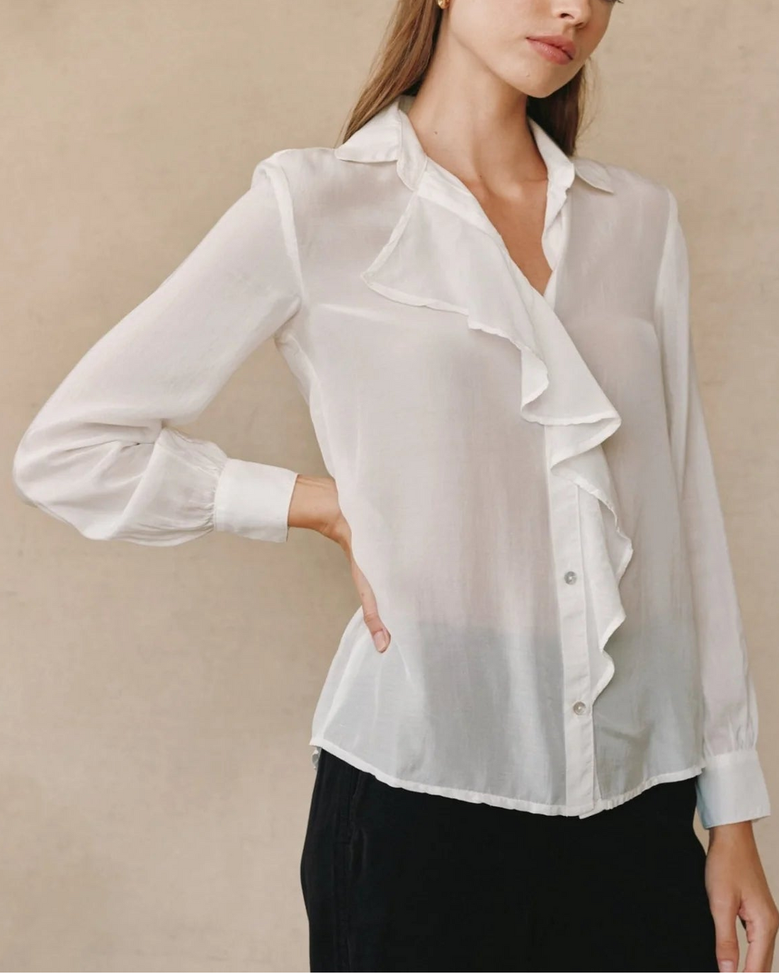Ruffle Front Shirt