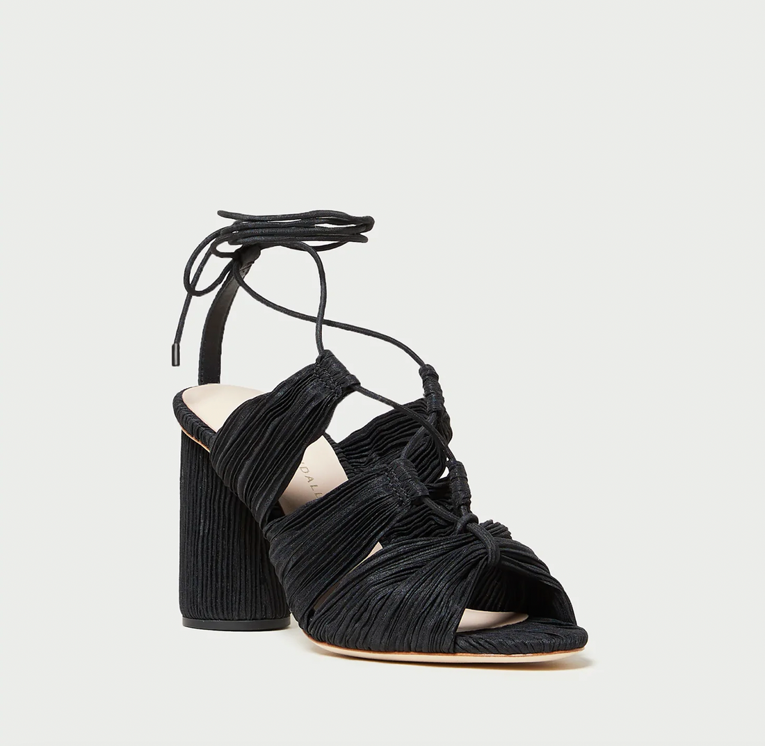 Teresa Pleated Lace-Up Sandal