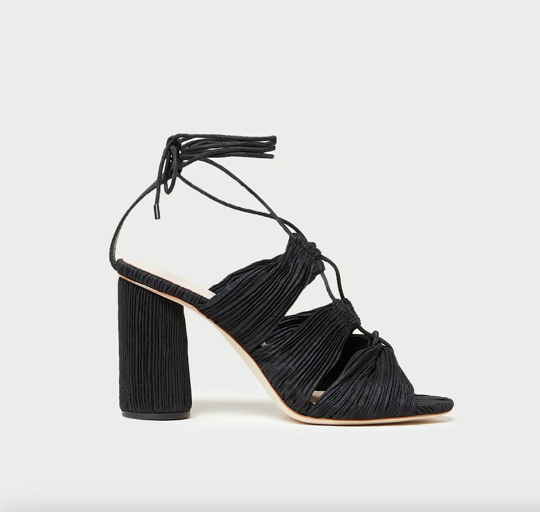 Teresa Pleated Lace-Up Sandal