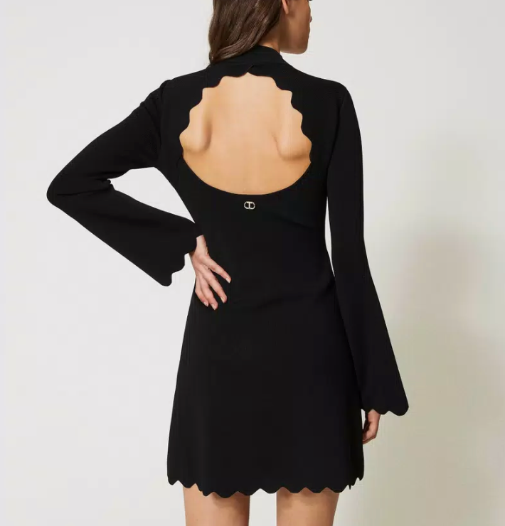 Mini Abito Scallop Edge Dress