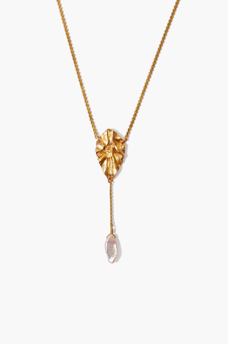 Pearl and Gold Masquerade Pendant Necklace