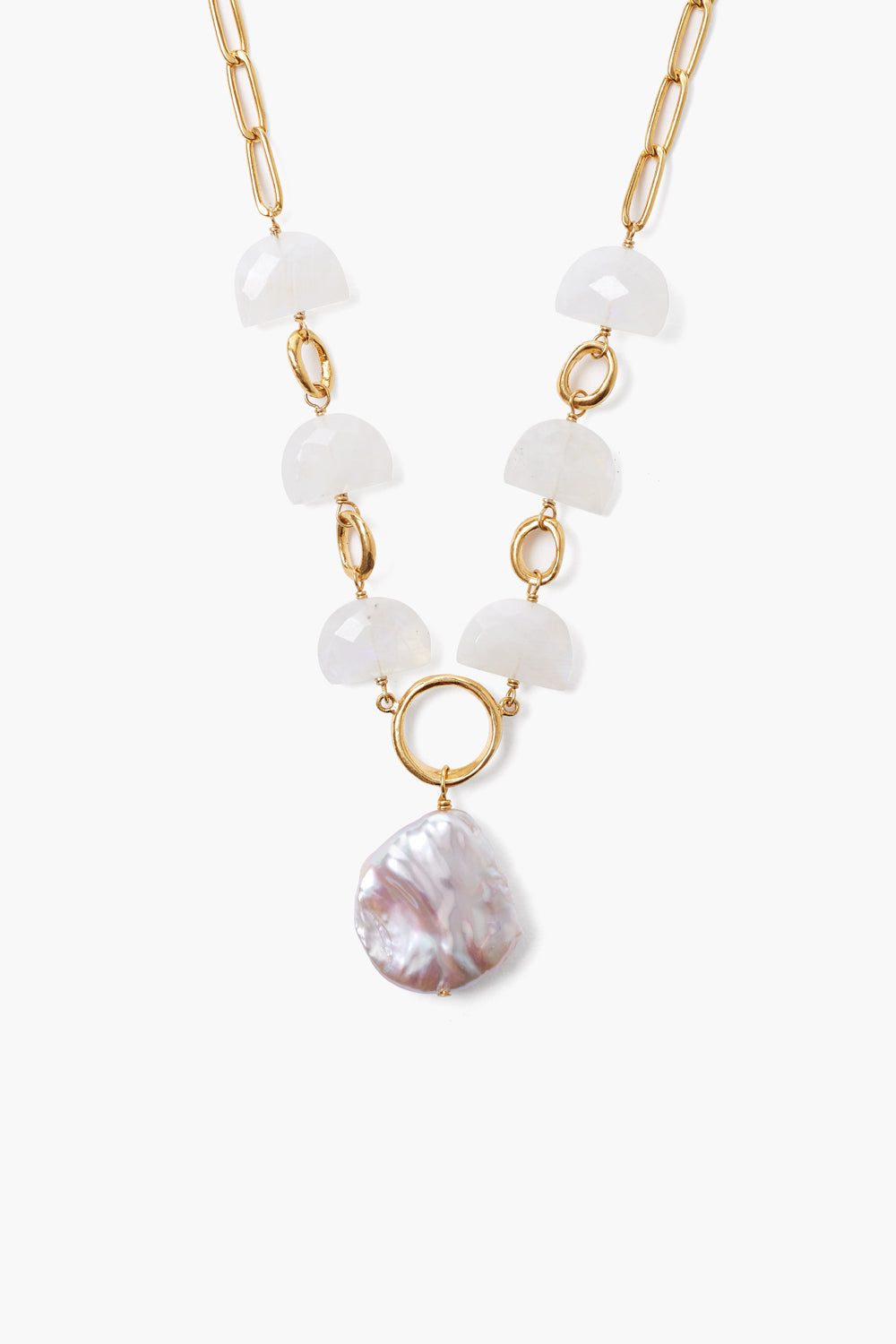 Moonstone Pearl Luna Necklace