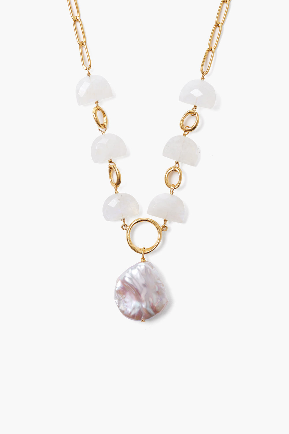 Moonstone Pearl Luna Necklace – Saffron Road